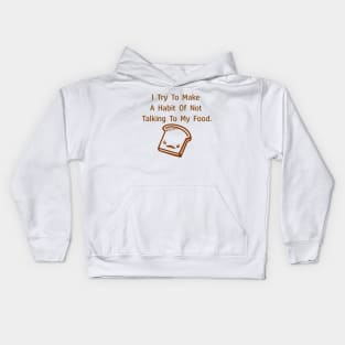 A slice of bread with a mustache Kids Hoodie